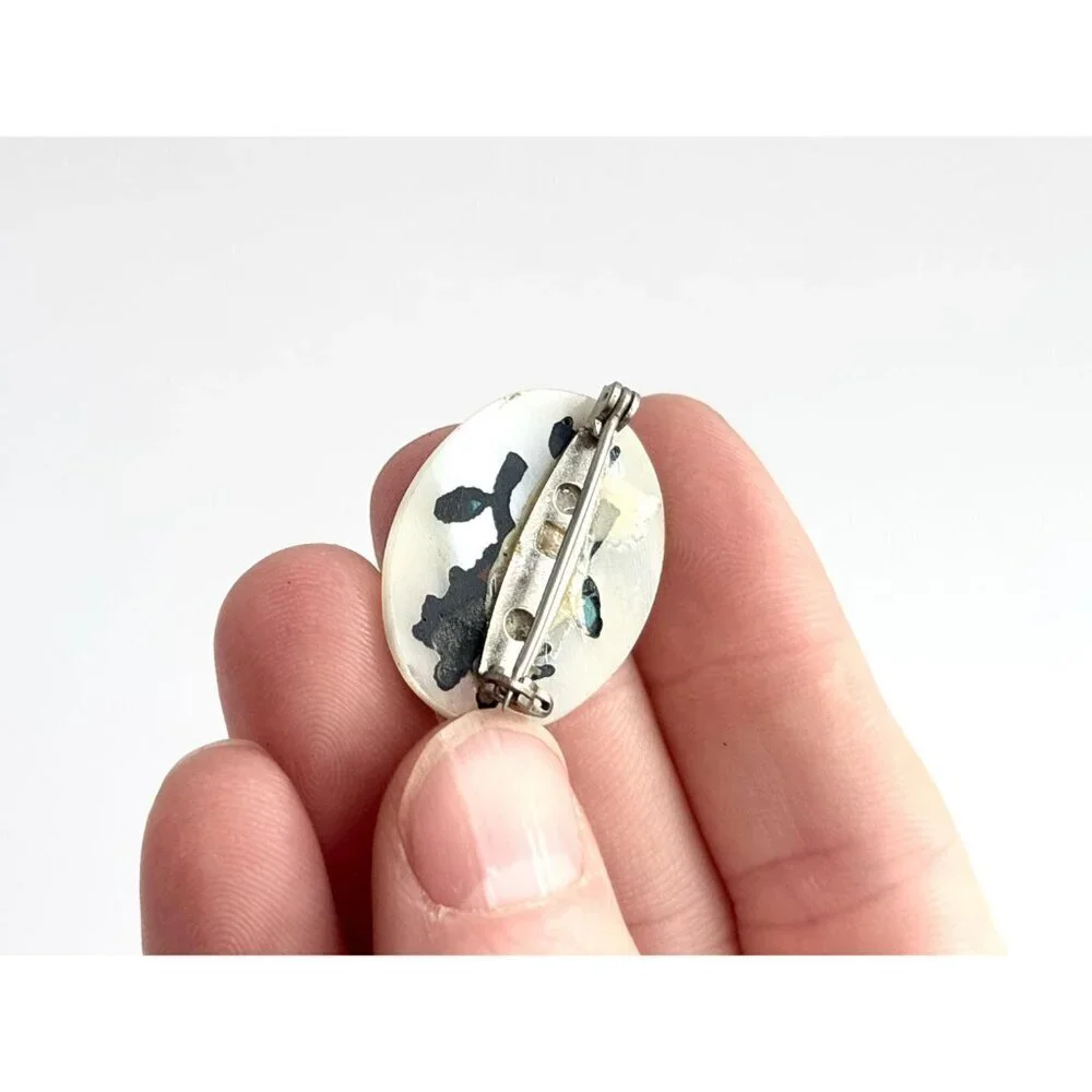 Zuni Inspired Gahn Dancer Oval Hand Crafted Vintage Costume Jewelry Brooch